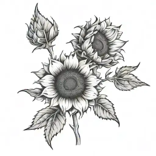 sunflower memorial piece Kenzie spelled tattoo design idea