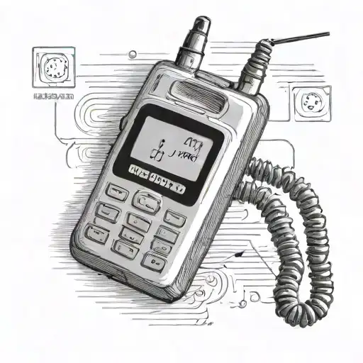 mobile phone from 1990 with antenna, large.  black and white style, buttons with numbers 1, 5, 9 are highlighted, no scr tattoo design idea