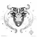 Taurus with Gemini with Scorpio  tattoo design idea