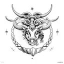 Taurus with Gemini with Scorpio  tattoo design idea