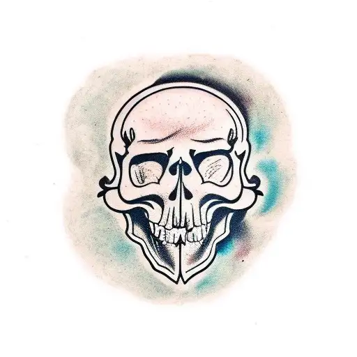 decaying animal skull rotting  tattoo design idea