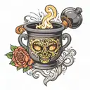cauldron cup tattoo design idea
