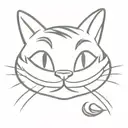 cheshire cat smile wide composition tattoo design idea