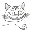 cheshire cat smile wide composition tattoo design idea