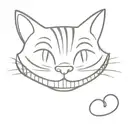 cheshire cat smile wide composition tattoo design idea