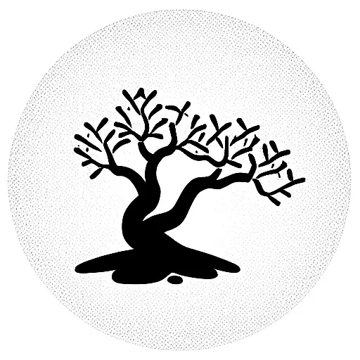 bonsai tree growing in the middle of enso symbol tattoo design idea