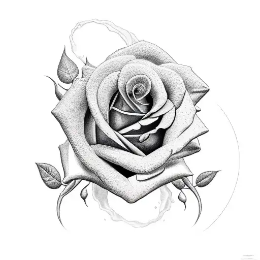 turbocharger and rose tattoo design idea