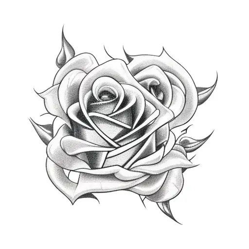  car turbocharger and rose tattoo design idea