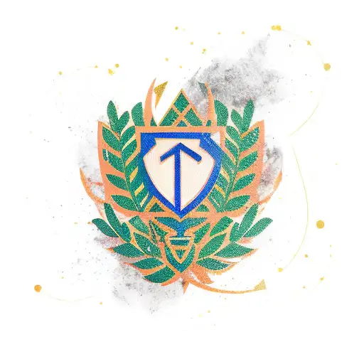 Laurel wreath arrow moving tattoo design idea