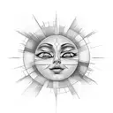 Sun with three lines crossing without a face tattoo design idea