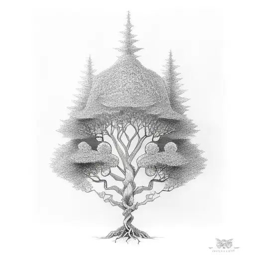 yggdrasil tree tattoo for neck tattoo design idea