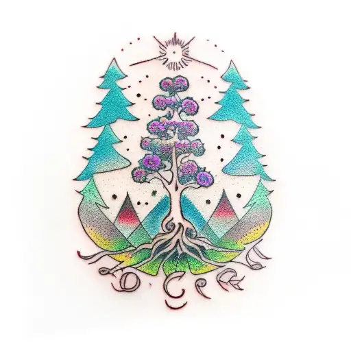 yggdrasil tree tattoo for neck tattoo design idea