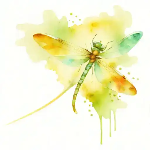 fairy dragonfly flying tattoo design idea