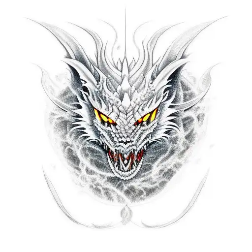 Dragon wolf lightning  tattoo design idea