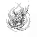 Dragon wolf lightning  tattoo design idea