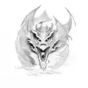 Dragon wolf lightning  tattoo design idea