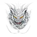 Dragon wolf lightning  tattoo design idea