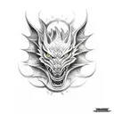Dragon wolf lightning  tattoo design idea