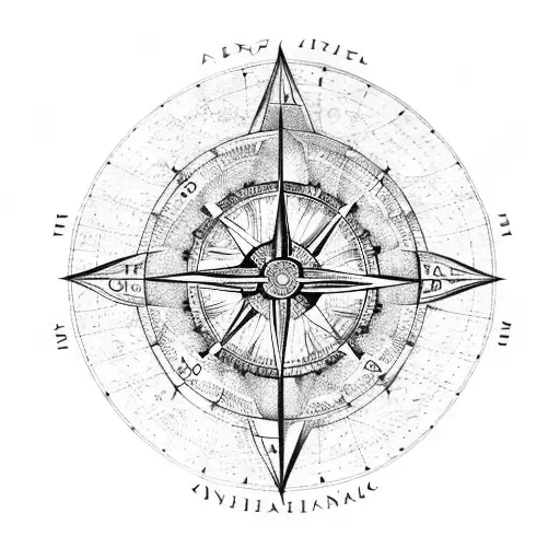 old fashioned map of the continents with a mandala style old fashioned compass tattoo design idea
