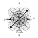 old fashioned map of the continents with a mandala style old fashioned compass tattoo design idea