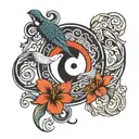 yin yang, push and pull. tui la, constant change. trinity of mind body and spirit tattoo design idea