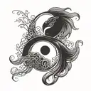yin yang, push and pull. tui la, constant change. trinity of mind body and spirit tattoo design idea
