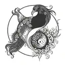 yin yang, push and pull. tui la, constant change. trinity of mind body and spirit tattoo design idea
