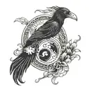 yin yang, push and pull. tui la, constant change. trinity of mind body and spirit tattoo design idea