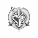 heart with dagger tattoo design idea