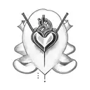heart with dagger tattoo design idea