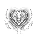 heart with dagger tattoo design idea