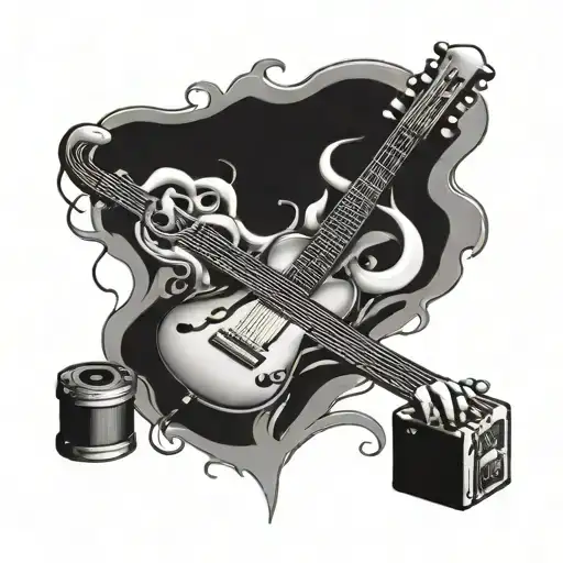music with magic and art tattoo design idea