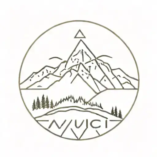 avicii logo combined with mountains inside tattoo design idea