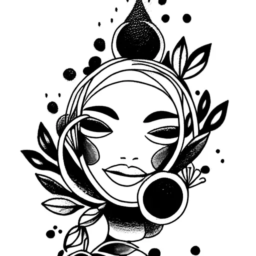 I want tattoo ideas related to their personality who she likes colors of Navy blue and coral/soft orange. session: Summe tattoo design idea