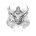 minotaur with the Taurus sign  tattoo design idea