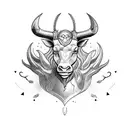 minotaur with the Taurus sign  tattoo design idea