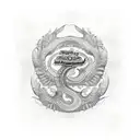 Feathered serpent tattoo design idea