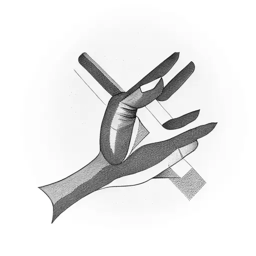 three fingers overlapping  forming a period tattoo design idea