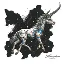 zodiac sign Capricorn constellation merging tattoo design idea