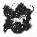 zodiac sign Capricorn constellation merging tattoo design idea