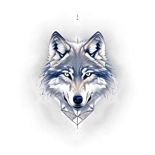 Wolf triangle 369 tattoo design idea