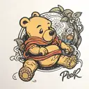 pooh bear tattoo design idea