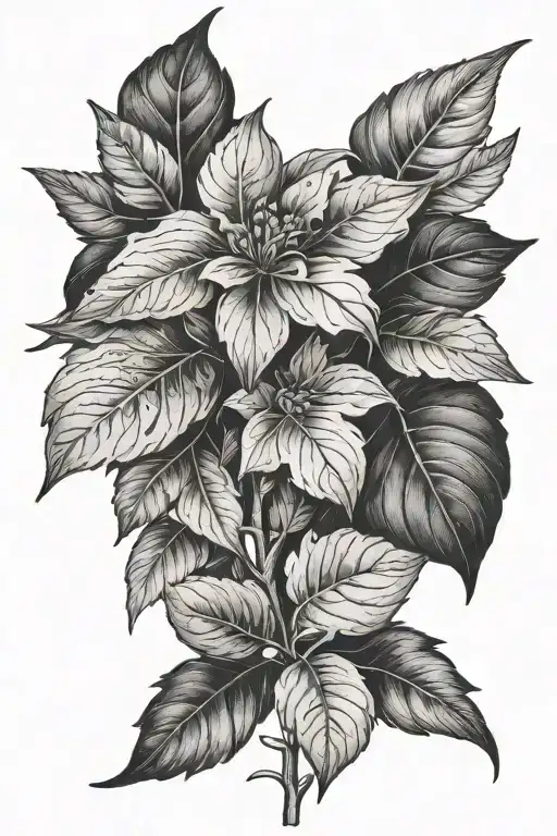 ruïns roman plants tattoo design idea
