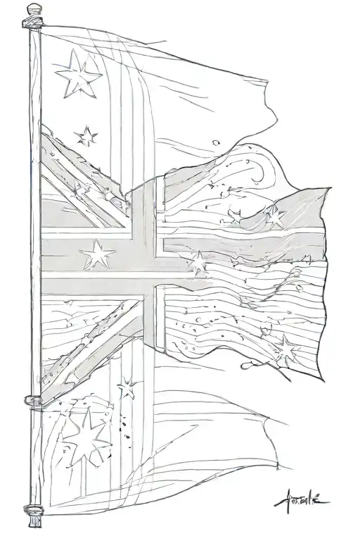 australian flag wrapped on arm sleeve tattoo design idea