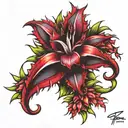 rubra bromeliad tattoo design idea