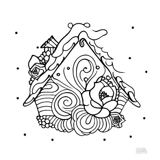 painted ladies houses tattoo design idea