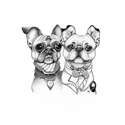 two dogs named coco casper tattoo design idea