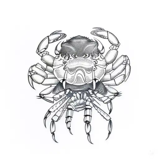 Japanese "Moon With Crab Claw" Tattoo Idea BlackInk AI