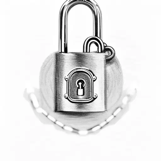 padlock with chain  tattoo design idea