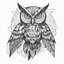 owl chest wings spread wide tattoo design idea